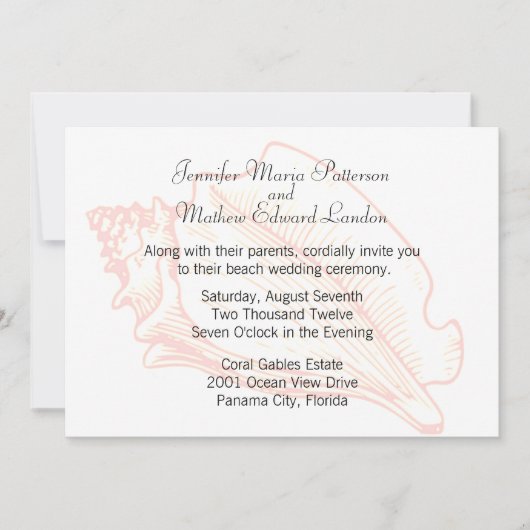 Beach Theme Seashell Weddenschap Kaart (Voorkant)