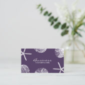 Beach Theme Seashells Elegant Deep Paars Visitekaartje (Staand voorkant)