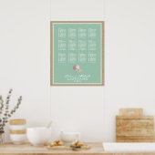 Beach Theme Seat Chart Foam Green Poster (Keuken)
