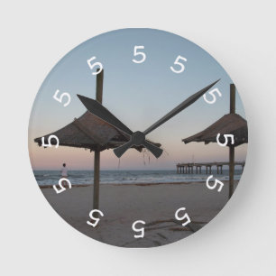 Beach Theme Wall Clock van 5 uur Ronde Klok