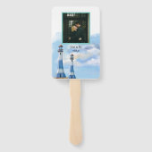 Beach Theme Weddenprogramma Handwaaier (Achterkant)