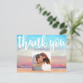 Beach Theme Weddenschap Bedankt Briefkaart (Staand voorkant)