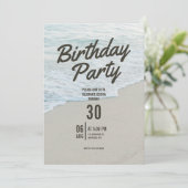 Beach Themed Birthday Party Invitation (Debout devant)