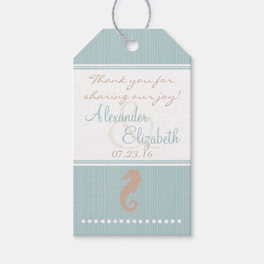 Beach Thgerespecteerde Wedding Guest Favor Dank u  Cadeaulabel (Voorkant)