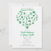 Beach Things Aquarelle verte Invitations modernes (Devant)