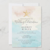 Beach ThMED Wedding Invitation Kaart (Voorkant)