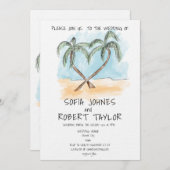 Beach Thormed waterverf Calligraphy Palm Tropic Kaart (Voorkant / Achterkant)