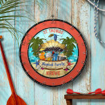 Beach Tiki Bar Cible de flechettes<br><div class="desc">Personnalisez cette carte de fléchettes de Beach Tiki Bar avec votre nom,  votre lieu et votre texte.</div>