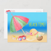 Beach Time! Briefkaart (Voorkant / Achterkant)
