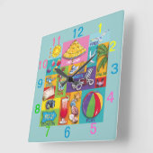 Beach Time Collage wall klok (Hoek)