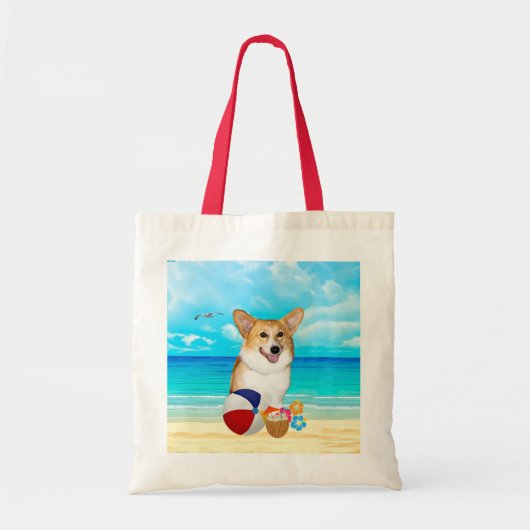 Beach Time Corgi Tote Bag (Voorkant)