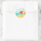 Beach Time Emoji Ronde Sticker (Tas)