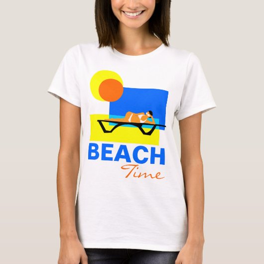 Beach Time grappig aanpasbaar T-shirt (Voorkant)