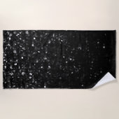 Beach Towel Black Crystal Bling Straat Strandlaken (Voorkant)