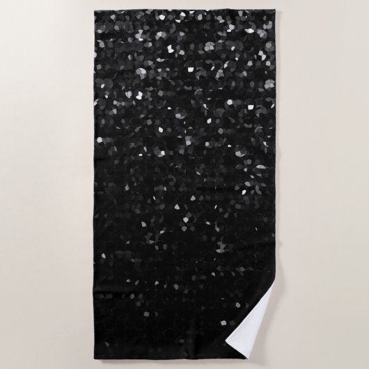 Beach Towel Black Crystal Bling Straat Strandlaken (Voorkant)