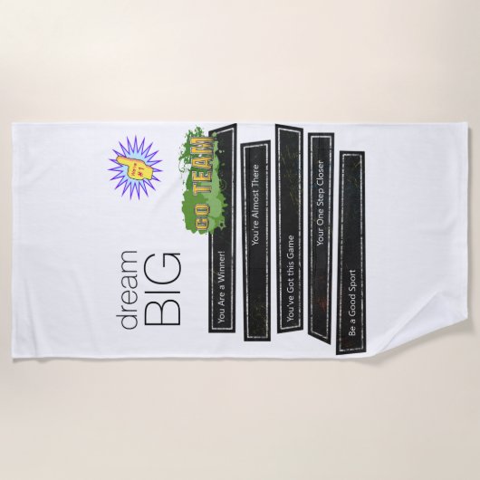 Beach Towel Dream Big Sports Strandlaken (Voorkant)