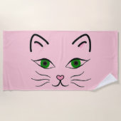 Beach Towel - Kat Face Strandlaken (Voorkant)