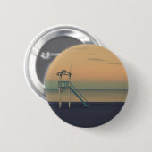 Beach Tower Sunset Ronde Button 5,7 Cm (Voorkant /achterkant)