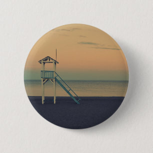 Beach Tower Sunset Ronde Button 5,7 Cm