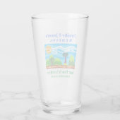 Beach Tropical Destination Wedding Favor Pint Glas (Achterkant)