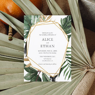 Beach Tropical Greenery laat de geometrische bruil Kaart