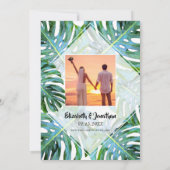 Beach Tropical Hawaii Leaf Greenery Photo Wedding Kaart (Achterkant)