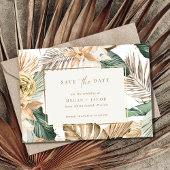 Beach Tropical Leaf Wedding Save the Date