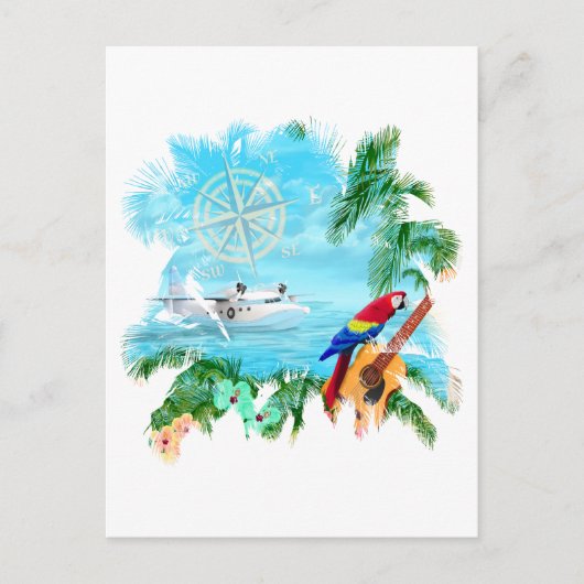 Beach Tropical Music Briefkaart (Voorkant)