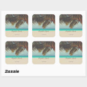 Beach Tropical, Palm Vierkante Sticker (Vel)