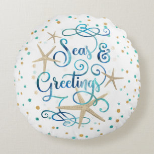 Beach Tropical SEAsons Greetings Rond Kussen