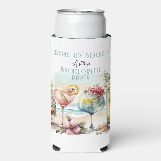 Beach Tropical Thlekte Cocktails Bachelorette Part (Seltzer Voorkant)