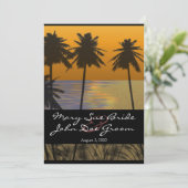 Beach Tropical Wedding Invitations Kaart (Staand voorkant)