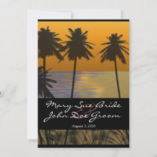 Beach Tropical Wedding Invitations Kaart