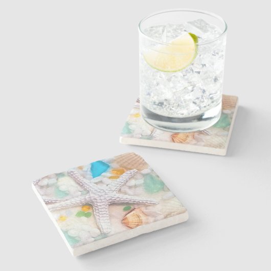 Beach Tropican Theme Drink Coasters Stenen Onderzetter (Zijkant)