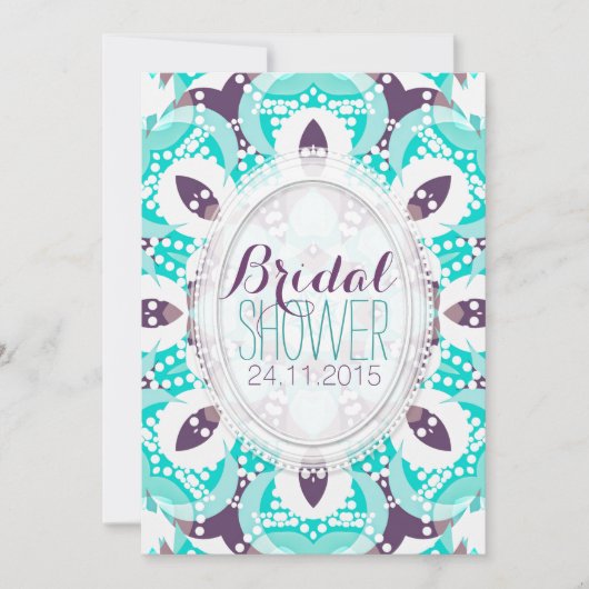 Beach Tropics Aqua Purple Bridal Douche Invitation (Devant)