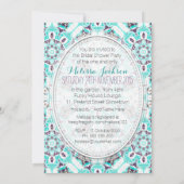 Beach Tropics Aqua Purple Bridal Douche Invitation (Dos)