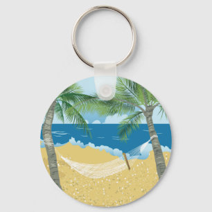 Beach ~ Tropische bek Hammock Vacking Sleutelhanger