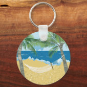 Beach ~ Tropische bek Hammock Vacking Sleutelhanger (Voorkant)