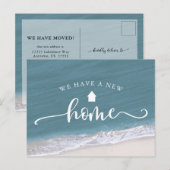 Beach Tropische kalligrafie Bewegend Nieuw Adres Briefkaart (Voorkant / Achterkant)