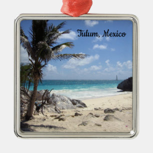 Beach Tulum, Mexico - sun - vakantie - sierbloem Metalen Ornament