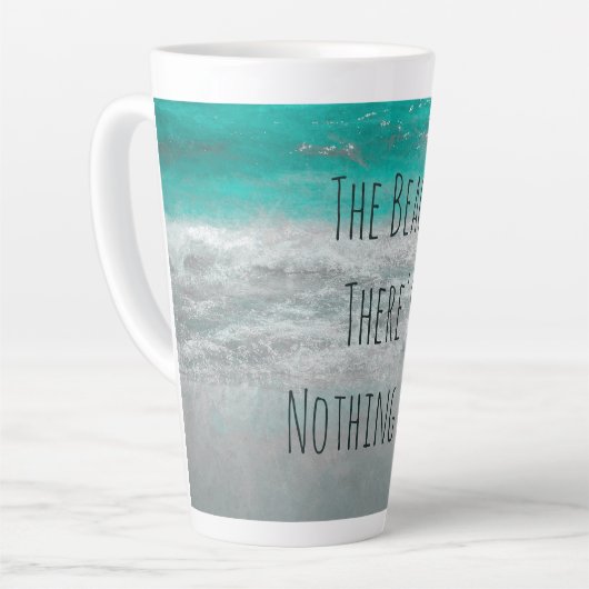 Beach Turquoise White Tropical Ocean Waves Coastal Latte Mok (Linkerhoek)