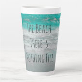 Beach Turquoise White Tropical Ocean Waves Coastal Latte Mok (Voorkant)