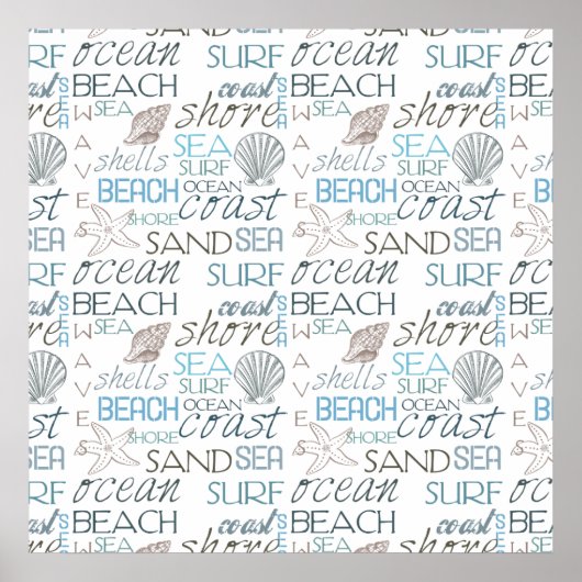 Beach Typografie Poster (Voorkant)