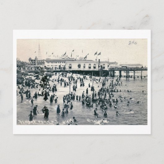 Beach Uitzicht, Asbury Park, New Jersey Vintage Briefkaart (Voorkant)