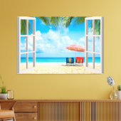 Beach Uitzicht Fake Window Home Kantoor Canvas Afdruk (Insitu (Woonkamer))