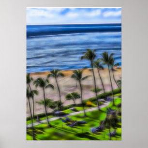 Beach Uitzicht Maui, Ka'anapali Beach Hawaii Poster
