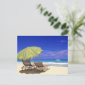Beach Umbrella, Abaco, Bahamas Briefkaart (Staand voorkant)