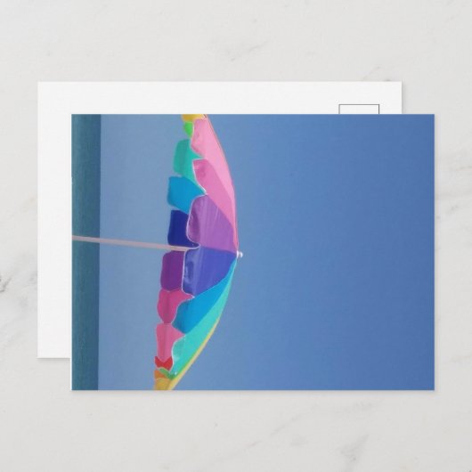 Beach umbrella briefkaart (Voorkant / Achterkant)