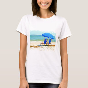 Beach, Umbrella en Chairs bij de Shore T-shirt