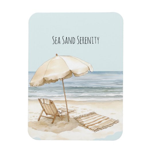 Beach Umbrella Ocean Sea Sand Serenity Magneet (Verticaal)